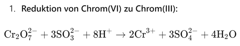 Reduktion von Chrom VI zur Chrom III im Abwasser