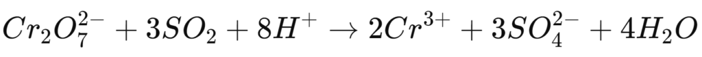 Reduktion von Chrom(VI) zu Chrom(III) mit Schwefeldioxid